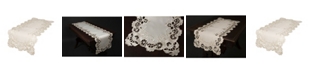 Xia Home Fashions Scalloped Lace Embroidered Cutwork Table Runner, 15" x 34"